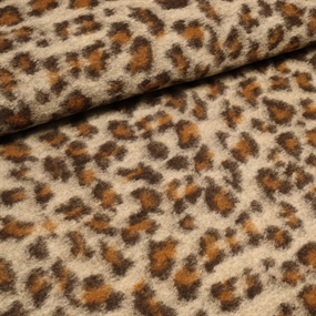 Leopard mønstret uldblanding
