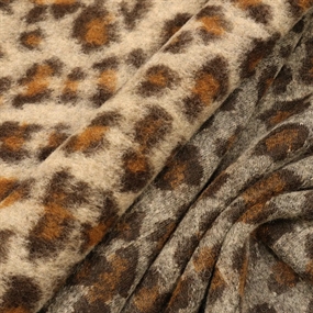Leopard mønstret uldblanding