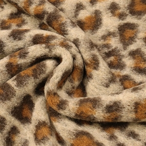 Leopard mønstret uldblanding