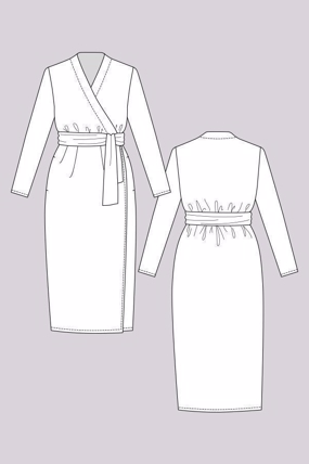 Snitmønster til slå-om-kjole \'Olivia\'