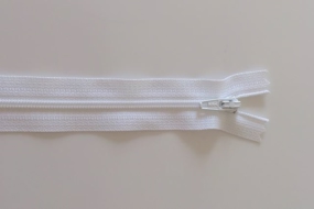 Hvid YKK lynlås 14 cm.