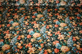 Blomstret silke crepe de chine