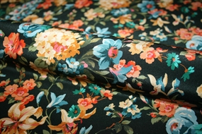 Blomstret silke crepe de chine