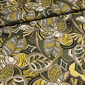 Viskose stof med efterårsblade