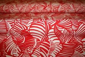 VIscose med rød/hvide blade