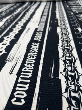 Bomulds-denim med print \'Versace\'