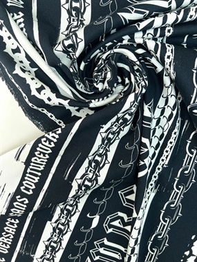 Bomulds-denim med print \'Versace\'