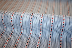 Bomuld med jacquard vævede hjerter