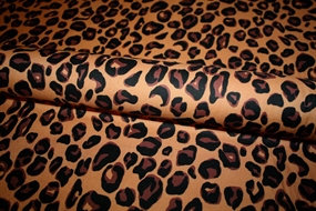 Bomuld stof med leopard print