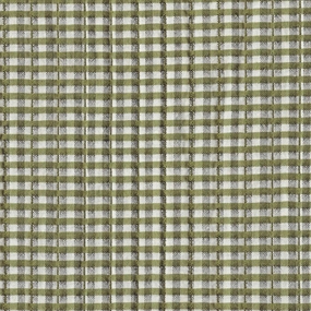 Quiltet bomulds stof med grønne tern