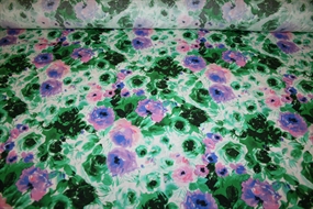 Vævet bomuld med roser ND0666