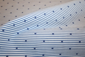 Stribet bomuld med prikker