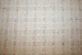 Hvid ternet uld bouclé stof