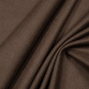 Twillvævet brun frakkeuld