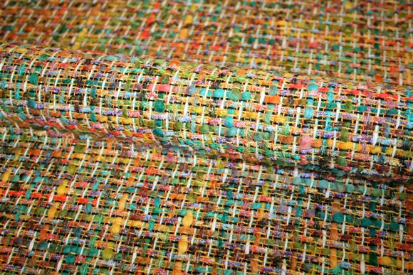 Multifarvet Chanel bouclé stof