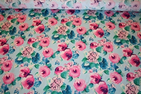 Italiensk deadstock bomuld med blomsterprint ND0738