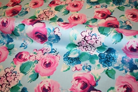 Italiensk deadstock bomuld med blomsterprint ND0738