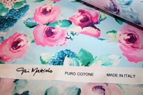 Italiensk deadstock bomuld med blomsterprint ND0738