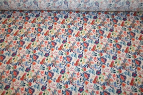 100% hør stof med orientalsk print