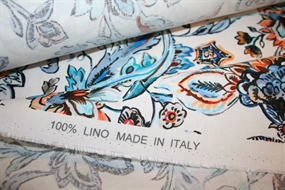 Hør stof med orientalsk print