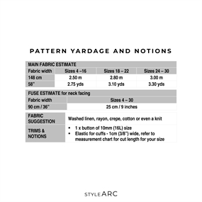 Symønster til kjole \'Hope Woven Dress\' fra StyleArc