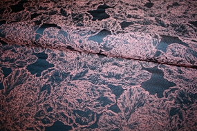 Blomstret jacquard stof \'Rosa Fiori\'