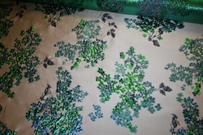 Jacquard med skinnende blomster