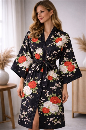 Kimono inspireret kjole i japansk bomuld fra Kokka