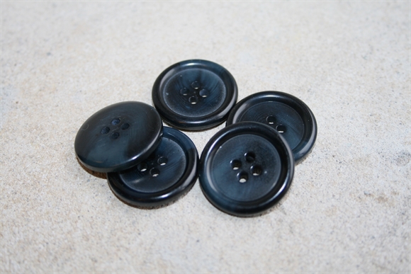 Blå 4-huls knap 25 mm.