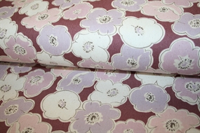 Japansk bomuldsstof 'Smokey Bordeaux' fra Kokka