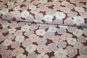 Japansk bomuldsstof \'Smokey Bordeaux\' fra Kokka