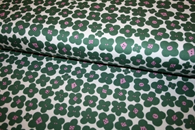 Kokka japansk bomuldsstof med grønne blomster