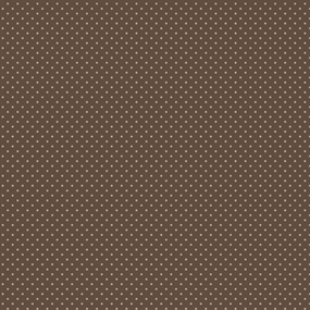 Brun bomuld poplin med små prikker