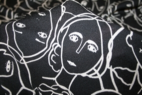 Viscose crepe jersey med ansigter