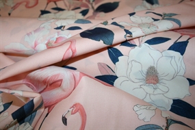 Bomulds stof med flamingoer
