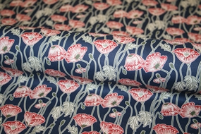 Liberty bomuldsstof tana lawn med valmuer 'Erito Poppy'