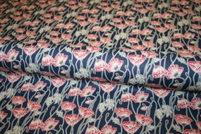 Liberty bomuldsstof tana lawn med valmuer \'Erito Poppy\'