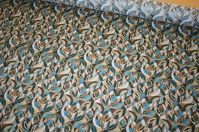 Liberty bomuldsstof med påfuglefjer \'Jewelled Peacock\'