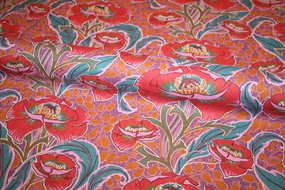 Liberty stof hør -og bomuldsblanding med valmuer \'Rossetti\'s Garden\'