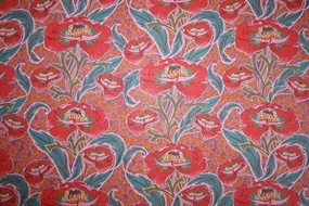 Liberty stof hør -og bomuldsblanding med valmuer \'Rossetti\'s Garden\'