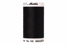 Sort seralon kvalitets sytråd fra Amann