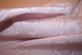 Lyserød moiré viskose -og bomuldsblanding