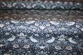 William Morris bomuld 'Mini Strawberry Thief Indigo'