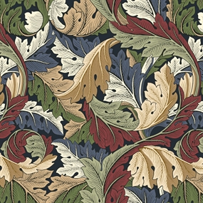 William Morris bomulds stof 'Acanthus Ink'