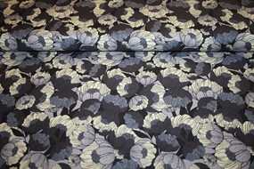 Bomuld med blomster i lilla nuancer \'Wild Flora\'