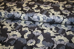 Bomuld med blomster i lilla nuancer \'Wild Flora\'