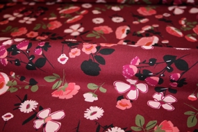 Blomstret vævet viskose \'Andrea\'