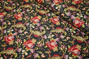 Egyptisk bomuld med blomsterprint