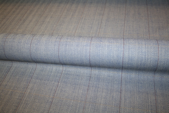 Sildebensvævet blå uld