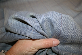 Sildebensvævet blå uld